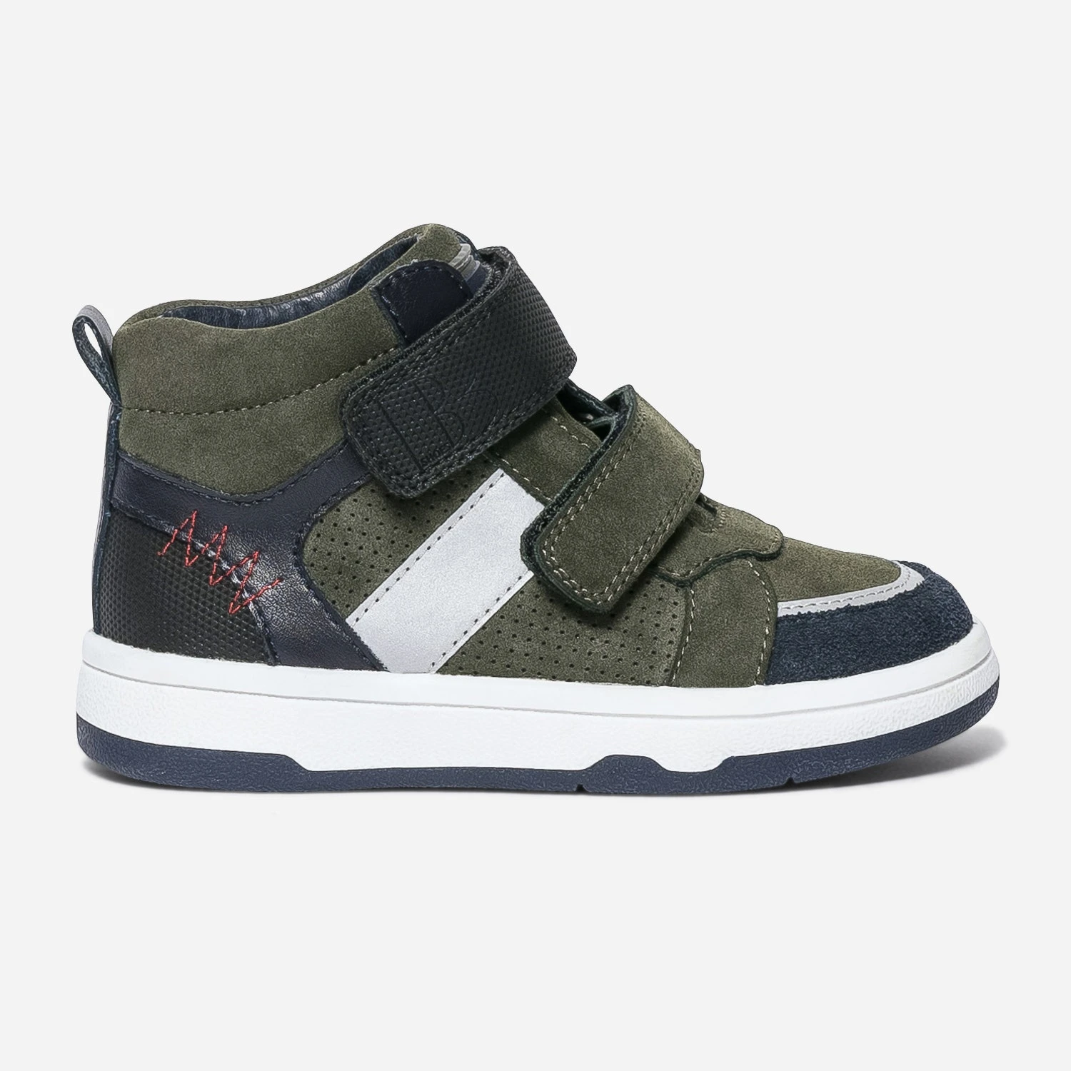 Baskets BUGGY Kaki à Double Scratchs 3 Baskets BUGGY Kaki à Double Scratchs