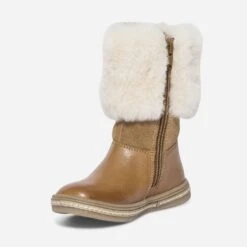 Botte Camel En Cuir à Revers Fourré -Caprices Chaussures Boutique WWWERM 10123810043 2