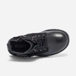 Bottine Noire Bi Matière Avec Décor Fleurs -Caprices Chaussures Boutique WWWERM 10123820085 4