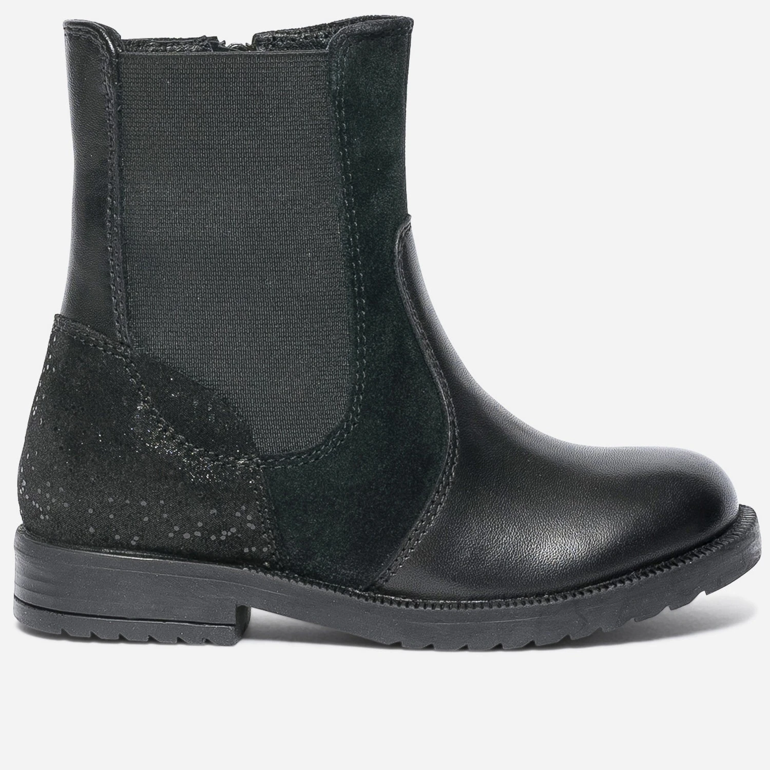 Boots Noir En Cuir Et Cuir Velours 3 Boots Noir En Cuir Et Cuir Velours