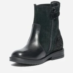 Boots Noir En Cuir Et Cuir Velours -Caprices Chaussures Boutique WWWERM 10123820090 2