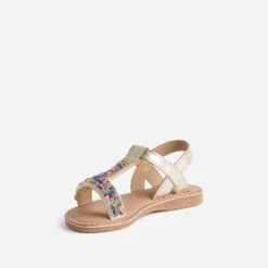 Sandale BUGGY Dorée En Cuir Brodé Sequins -Caprices Chaussures Boutique WWWERM 10123830026 2