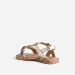 Sandale BUGGY Dorée En Cuir Brodé Sequins -Caprices Chaussures Boutique WWWERM 10123830026 3