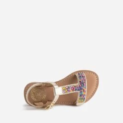 Sandale BUGGY Dorée En Cuir Brodé Sequins -Caprices Chaussures Boutique WWWERM 10123830026 4