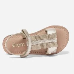 Sandale Dorée En Cuir à Plastron Volanté -Caprices Chaussures Boutique WWWERM 10123830112 3