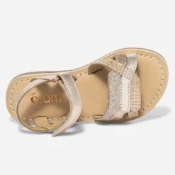 Sandale Rose Cuivré En Cuir à Scratchs -Caprices Chaussures Boutique WWWERM 10123830135 3