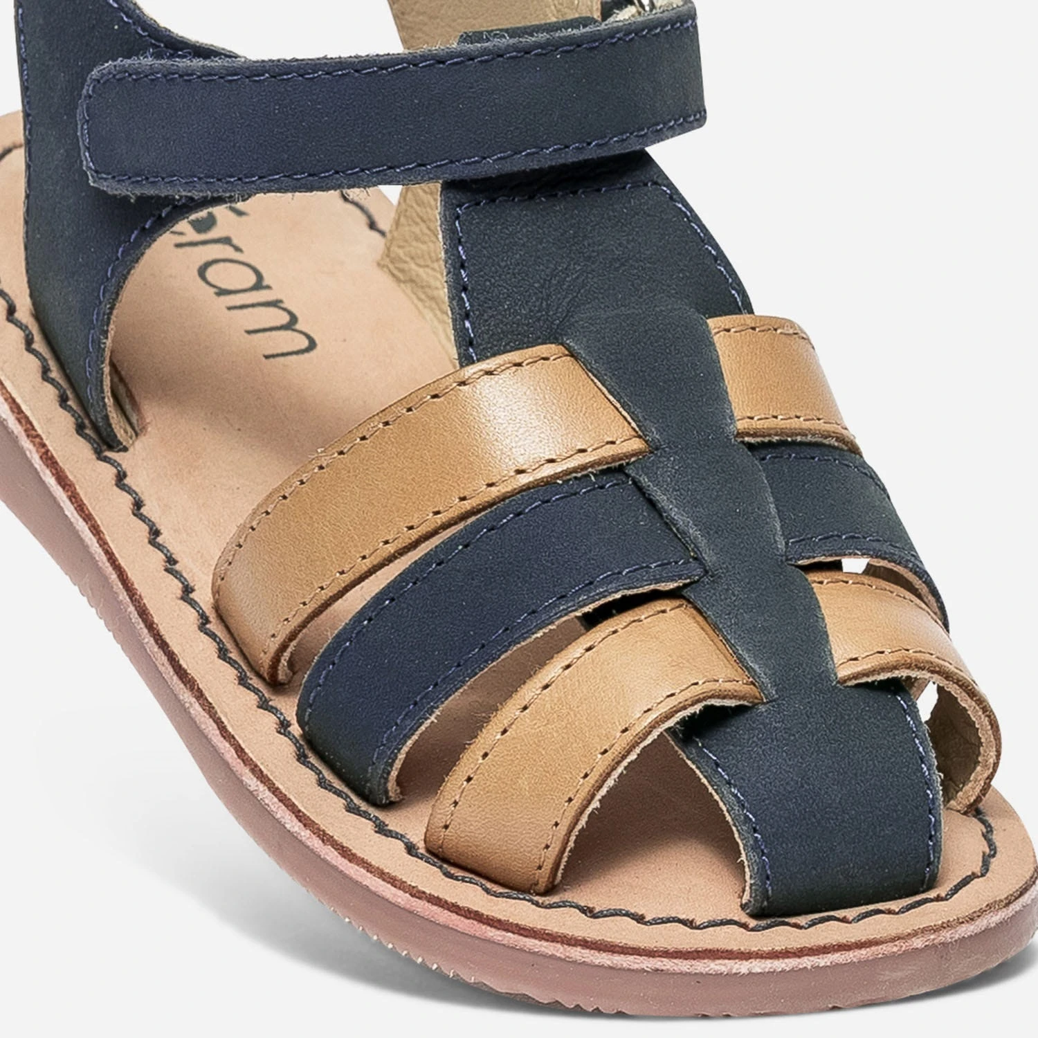 Sandale Marine Et Camel En Cuir à Scratch 7 Sandale Marine Et Camel En Cuir à Scratch – Image 5