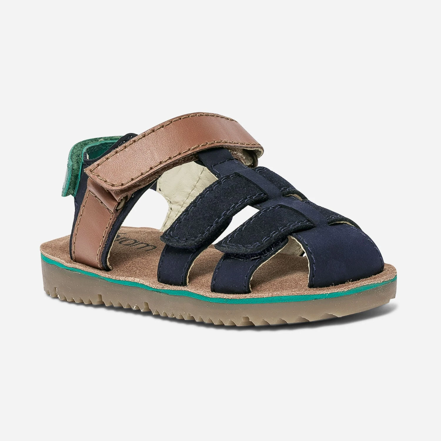 Sandale Marine, Camel Et Vert Bi Matière à Scratchs 4 Sandale Marine, Camel Et Vert Bi Matière à Scratchs – Image 2