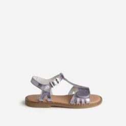 Sandale BUGGY Parme En Cuir Métallisé