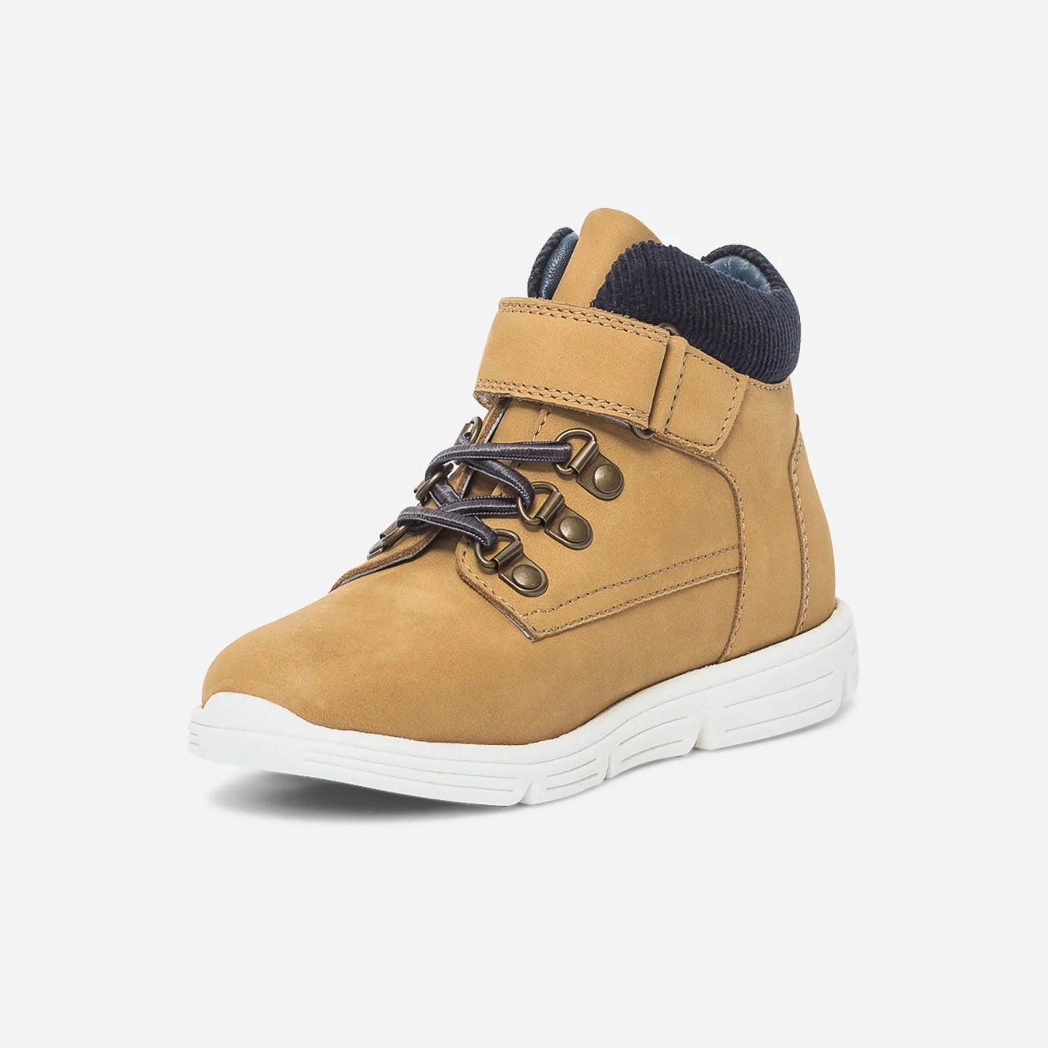 Boots Jaune En Cuir Et Velours Marine 5 Boots Jaune En Cuir Et Velours Marine – Image 3