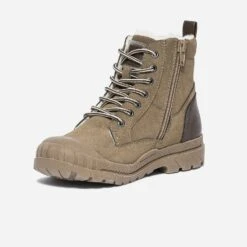 Boots à Lacet BUGGY Taupe Suédé Et Fourré -Caprices Chaussures Boutique WWWERM 10132010073 2