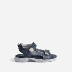 Sandale BUGGY Marine En Cuir à Scratchs