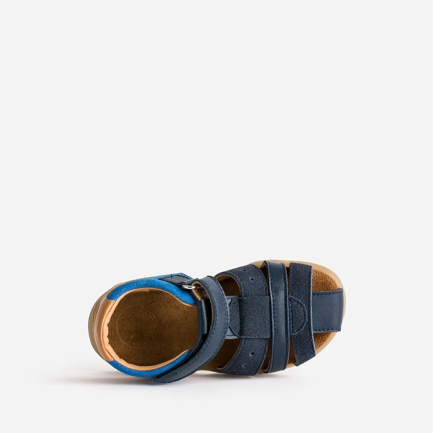 Sandale BUGGY Marine, Bleue, Camel Cuir Velours 7 Sandale BUGGY Marine, Bleue, Camel Cuir Velours – Image 5