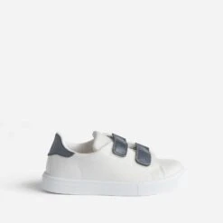 Tennis BUGGY Blanche à Scratchs Marine