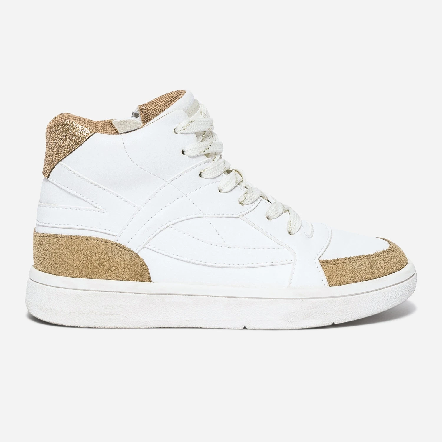 Basket BUGGY Blanche Bords Marron 3 Basket BUGGY Blanche Bords Marron