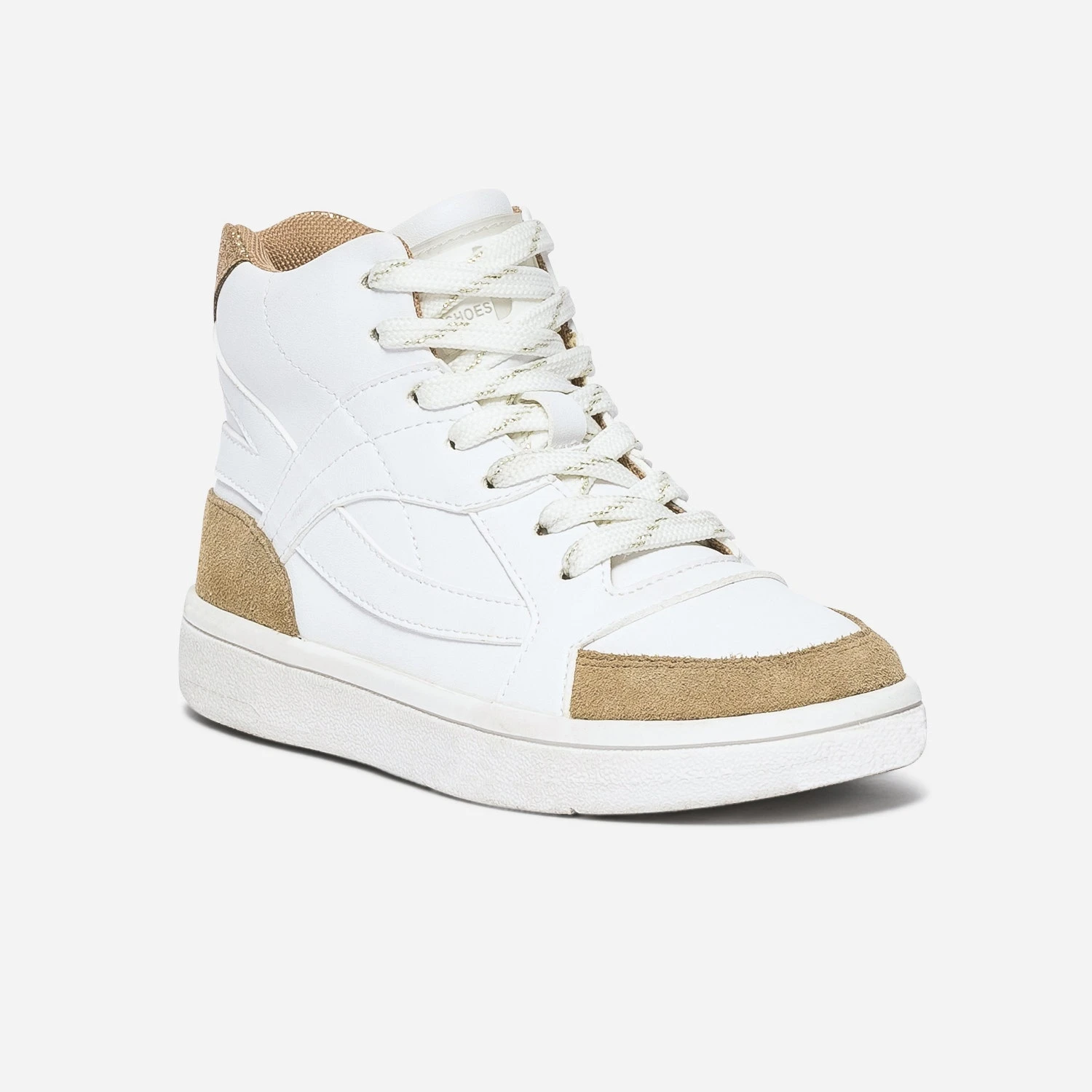 Basket BUGGY Blanche Bords Marron 4 Basket BUGGY Blanche Bords Marron – Image 2