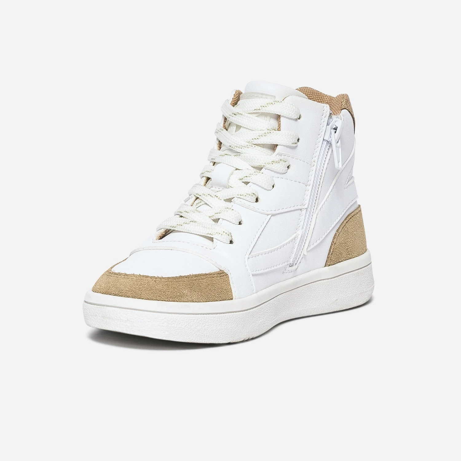 Basket BUGGY Blanche Bords Marron 5 Basket BUGGY Blanche Bords Marron – Image 3