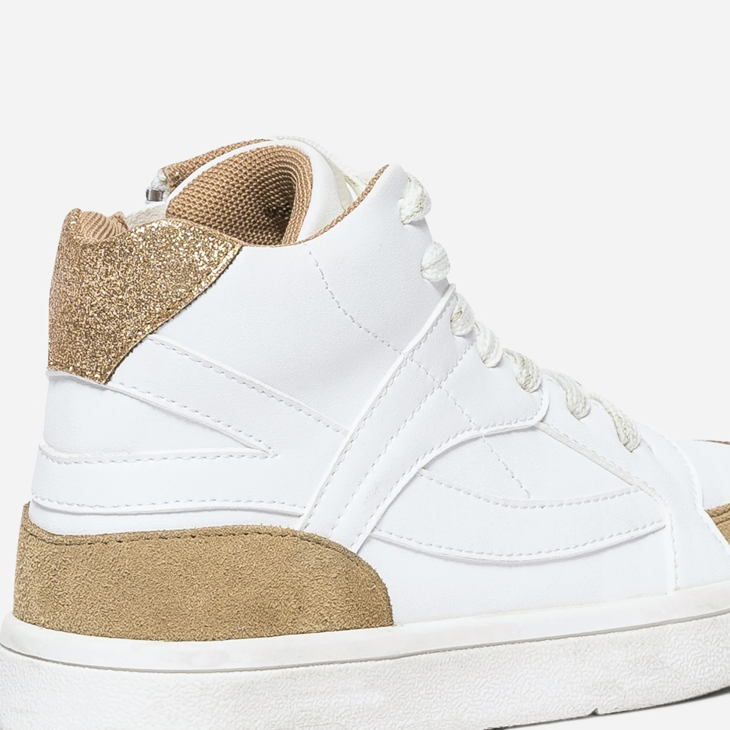 Basket BUGGY Blanche Bords Marron 8 Basket BUGGY Blanche Bords Marron – Image 6