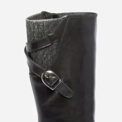 Botte Noire En Cuir Avec Bride Arrière -Caprices Chaussures Boutique WWWERM 10143810071 5