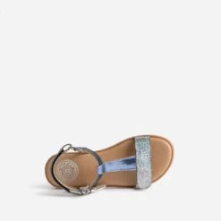 Sandale BUGGY Bleu Métallisé En Cuir -Caprices Chaussures Boutique WWWERM 10143830098 4