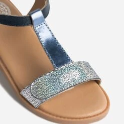 Sandale BUGGY Bleu Métallisé En Cuir -Caprices Chaussures Boutique WWWERM 10143830098 5