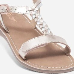 Sandale Cuivrée à Bride T Tressée Argent -Caprices Chaussures Boutique WWWERM 10143830179 4