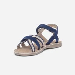 Sandale Bleu Marine Et Or En Cuir Velours -Caprices Chaussures Boutique WWWERM 10143830183 2