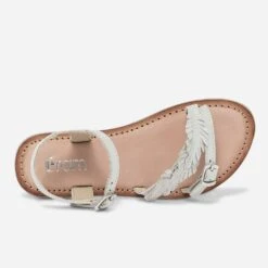 Sandale Argentée En Cuir Irisé à Feuilles -Caprices Chaussures Boutique WWWERM 10143830198 3