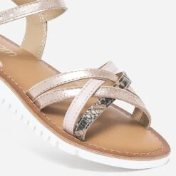 Sandale Rose Cuivré En Cuir Avec Semelle Crantée -Caprices Chaussures Boutique WWWERM 10143830209 4