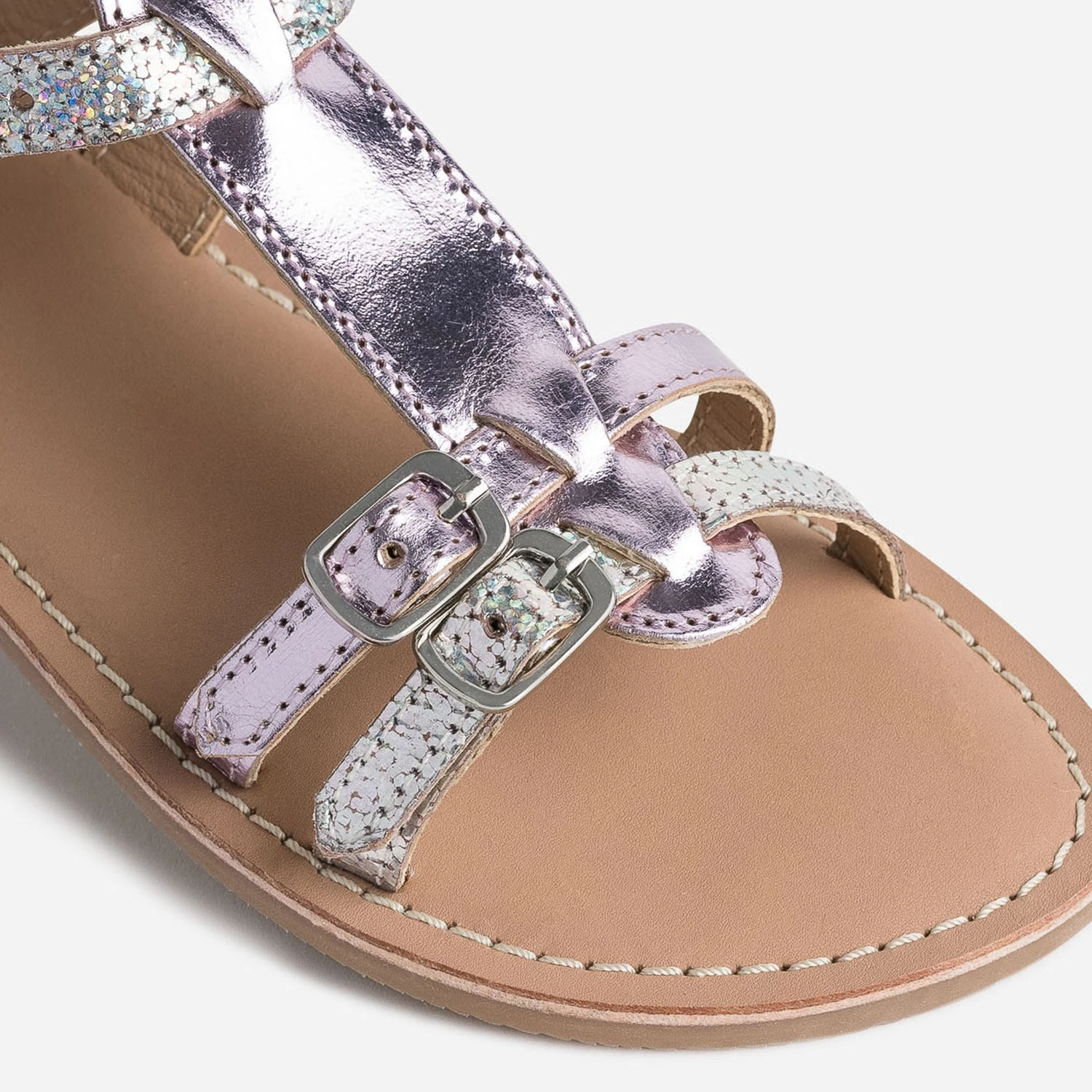 Sandale BUGGY Parme Métallisé En Cuir 8 Sandale BUGGY Parme Métallisé En Cuir – Image 6