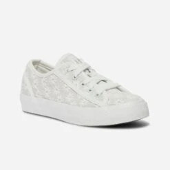 Tennis BUGGY Blanche En Toile Brodée Fleurs -Caprices Chaussures Boutique WWWERM 10144330029 2