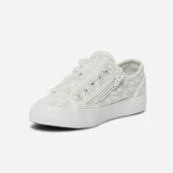 Tennis BUGGY Blanche En Toile Brodée Fleurs -Caprices Chaussures Boutique WWWERM 10144330029 3