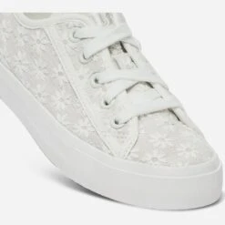 Tennis BUGGY Blanche En Toile Brodée Fleurs -Caprices Chaussures Boutique WWWERM 10144330029 6