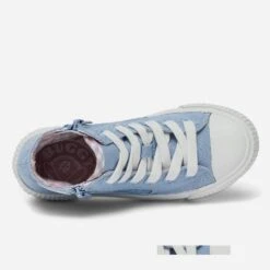 Basket BUGGY Bleu En Toile à Double Zip -Caprices Chaussures Boutique WWWERM 10144330031 4