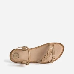 Sandale BUGGY Marron En Cuir Velours Avec Plumes -Caprices Chaussures Boutique WWWERM 10163830021 4