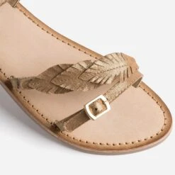 Sandale BUGGY Marron En Cuir Velours Avec Plumes -Caprices Chaussures Boutique WWWERM 10163830021 5