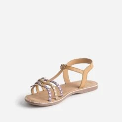 Sandale BUGGY Camel En Cuir Brides Tressées -Caprices Chaussures Boutique WWWERM 10163830027 2