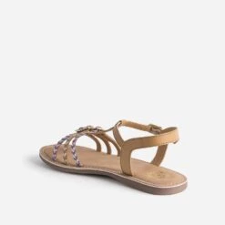 Sandale BUGGY Camel En Cuir Brides Tressées -Caprices Chaussures Boutique WWWERM 10163830027 3