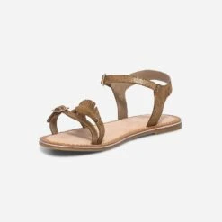 Sandale Camel En Cuir Métallisé Avec Feuilles -Caprices Chaussures Boutique WWWERM 10163830054 2