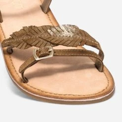 Sandale Camel En Cuir Métallisé Avec Feuilles -Caprices Chaussures Boutique WWWERM 10163830054 4