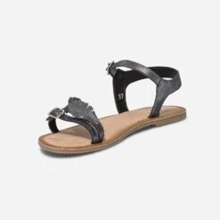 Sandale Noire En Cuir Métallisé Avec Feuilles 9 Sandale Noire En Cuir Métallisé Avec Feuilles -Caprices Chaussures Boutique WWWERM 10163830060 2