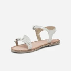 Sandale Argentée En Cuir Irisé Avec Feuilles -Caprices Chaussures Boutique WWWERM 10163830082 2