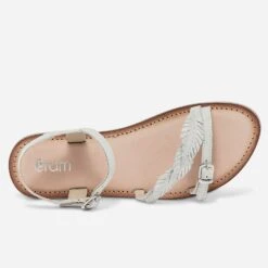 Sandale Argentée En Cuir Irisé Avec Feuilles -Caprices Chaussures Boutique WWWERM 10163830082 3