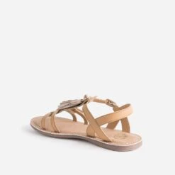 Sandale BUGGY Camel En Cuir Avec Pompons -Caprices Chaussures Boutique WWWERM 10163830089 5