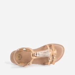 Sandale BUGGY Camel En Cuir Avec Pompons -Caprices Chaussures Boutique WWWERM 10163830089 6