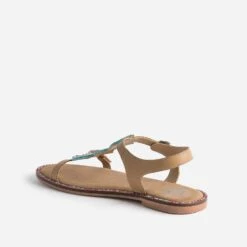 Sandale BUGGY Camel En Cuir Brodé Perles -Caprices Chaussures Boutique WWWERM 10163830091 3