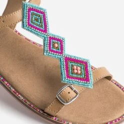 Sandale BUGGY Camel En Cuir Brodé Perles -Caprices Chaussures Boutique WWWERM 10163830091 5