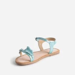 Sandale BUGGY Turquoise En Cuir Velours Avec Plumes -Caprices Chaussures Boutique WWWERM 10163830095 2