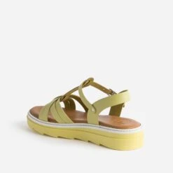 Sandale Compensée BUGGY Jaune En Cuir -Caprices Chaussures Boutique WWWERM 10163830096 3