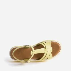 Sandale Compensée BUGGY Jaune En Cuir -Caprices Chaussures Boutique WWWERM 10163830096 4